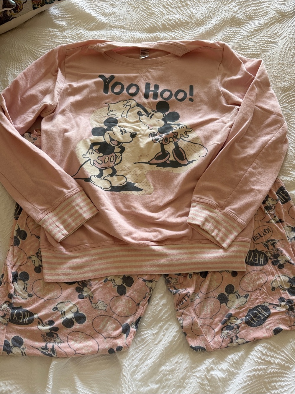 Pink Mickey and Minnie Mouse Pajama Set - Yoo Hoo Design